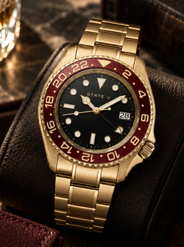 State men watch black dial - black,