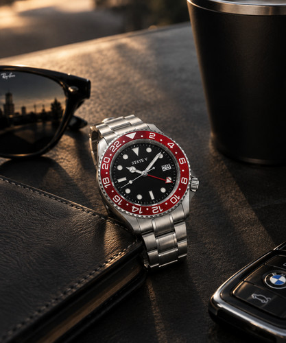 State men watch black dial - watch,