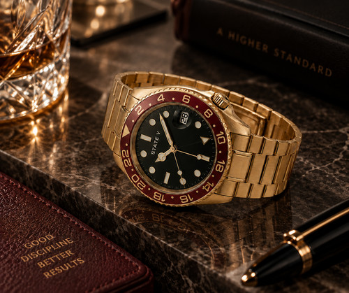State men watch black dial - v,