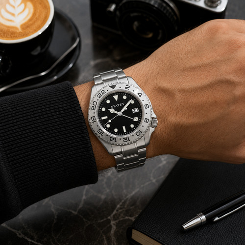 State men watch black dial - black,