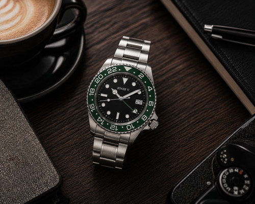 State men watch black dial - state,